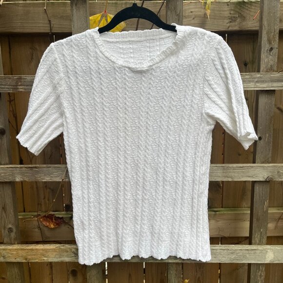 Vintage Textured Knit Short Sleeve Top - Picture 1 of 3